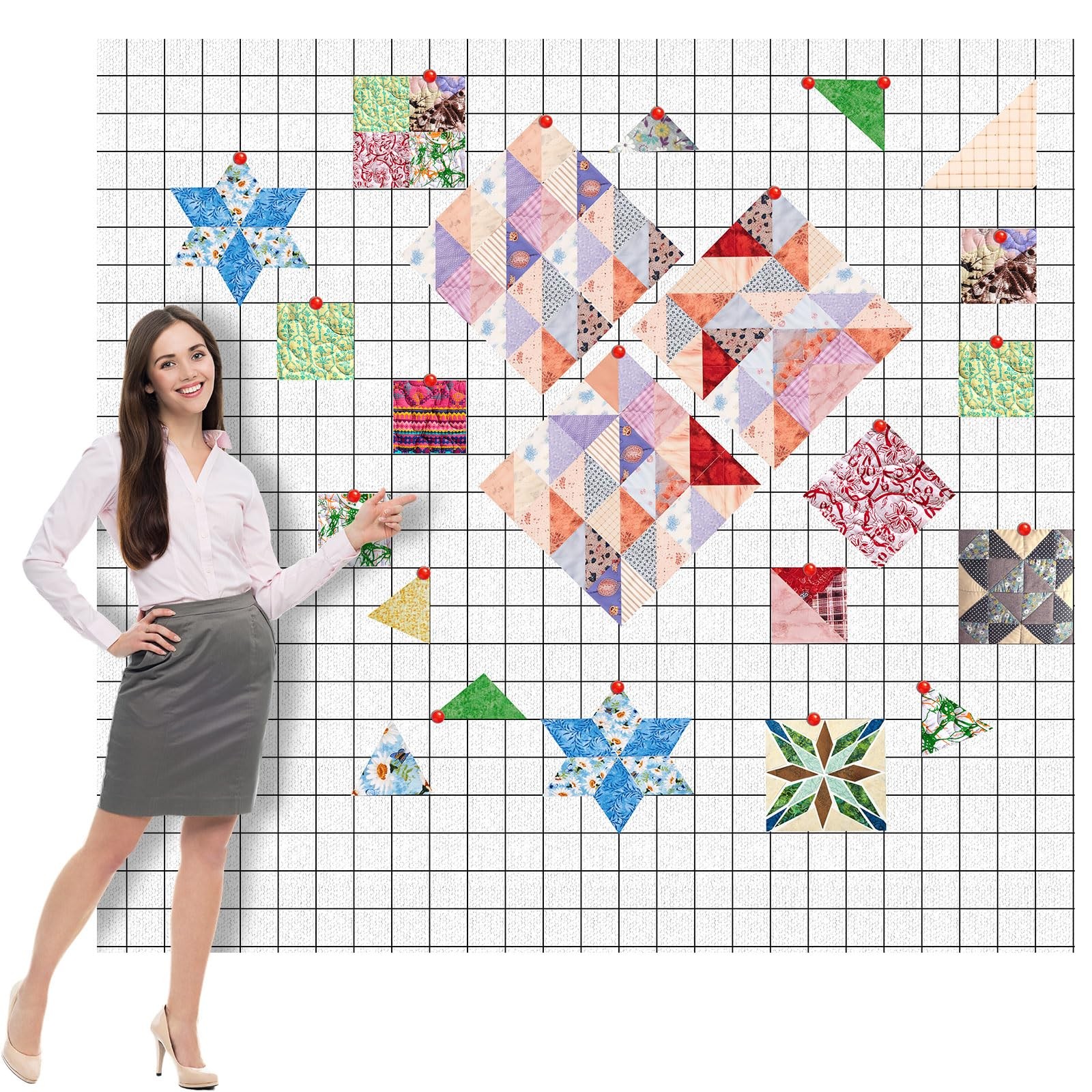 CroBlissful Quilt Design Wall 72 x 60 Inch 72 x 60 inches, white