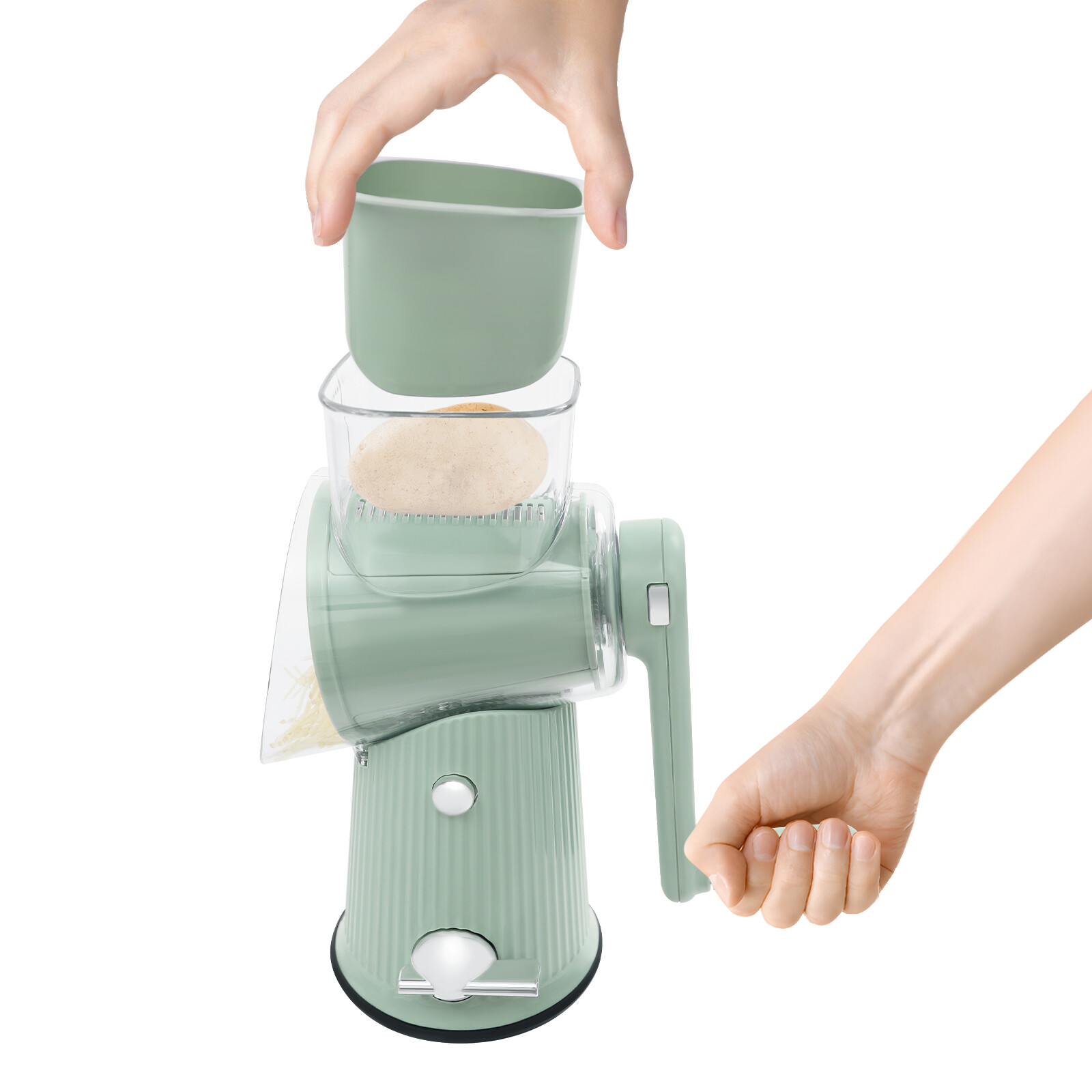 3 In 1 Vegetable Fruit Slicer Cutter Shredder Food Manual Rotary Grater Chopper