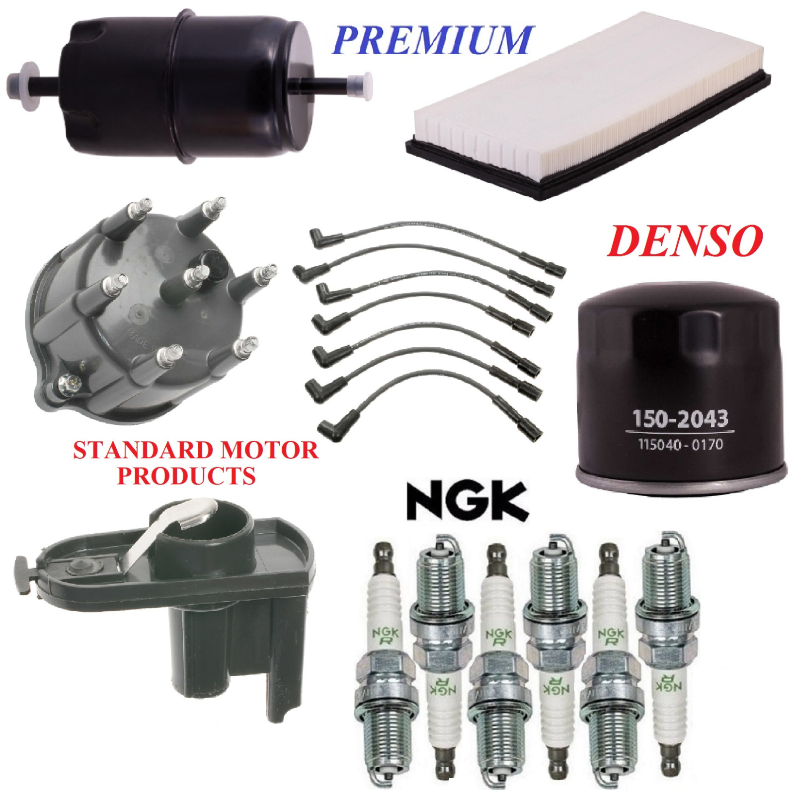 Tune Up Kit Filters Cap Rotor Wire Plugs For JEEP COMANCHE L6 4.0L 1987-1990