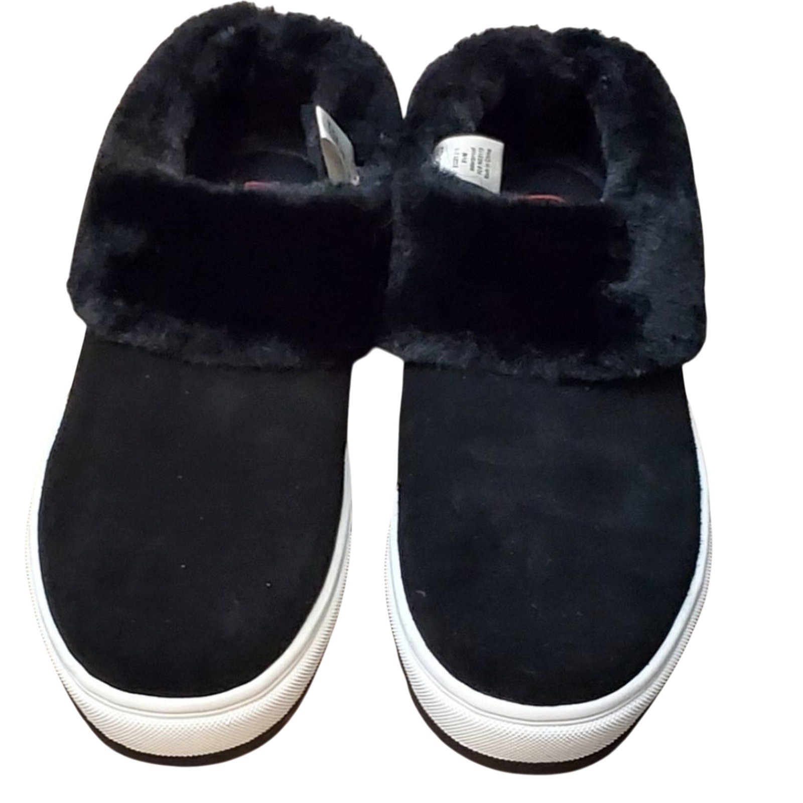 Blondo Waterproof faux fur trimmed suede leather loafers sneakers size 9.5 new!!