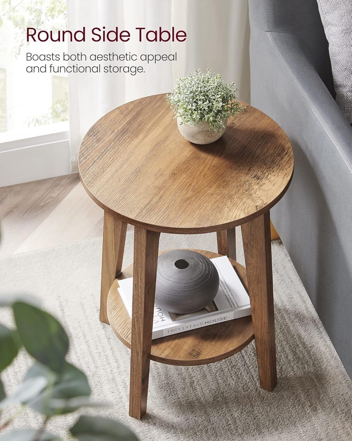 Small End Table Nightstand Round Bedside Tables Plant Stand Display Bedroom New