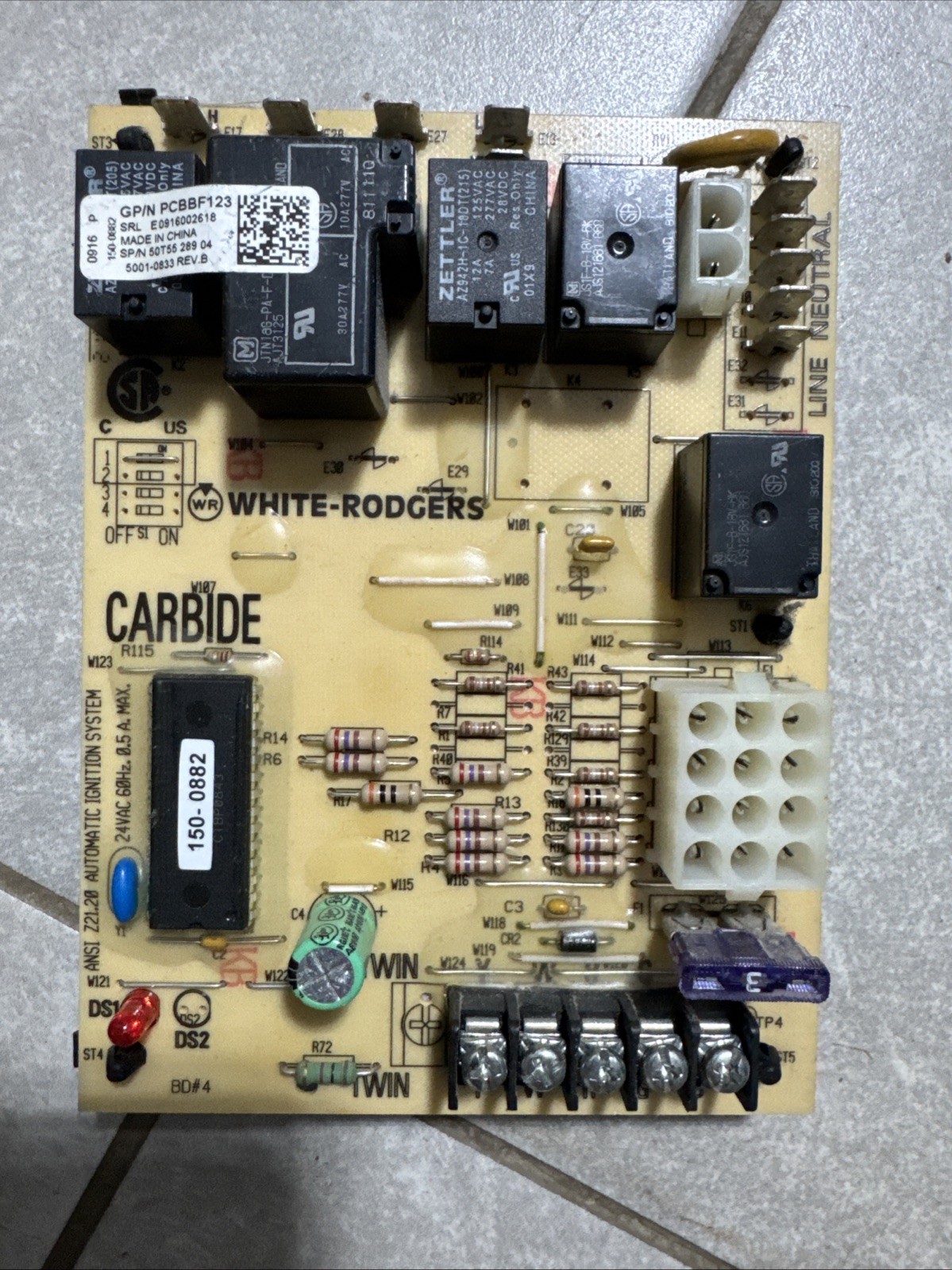 Furnace Control Circuit Board 50T55 28804 PCBBF123 White-Rodgers