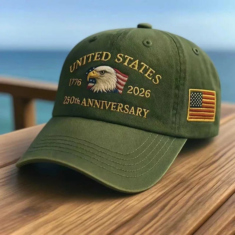 Patriotic USA 250th Anniversary 1776‑2026 Eagle Adjustable Cap