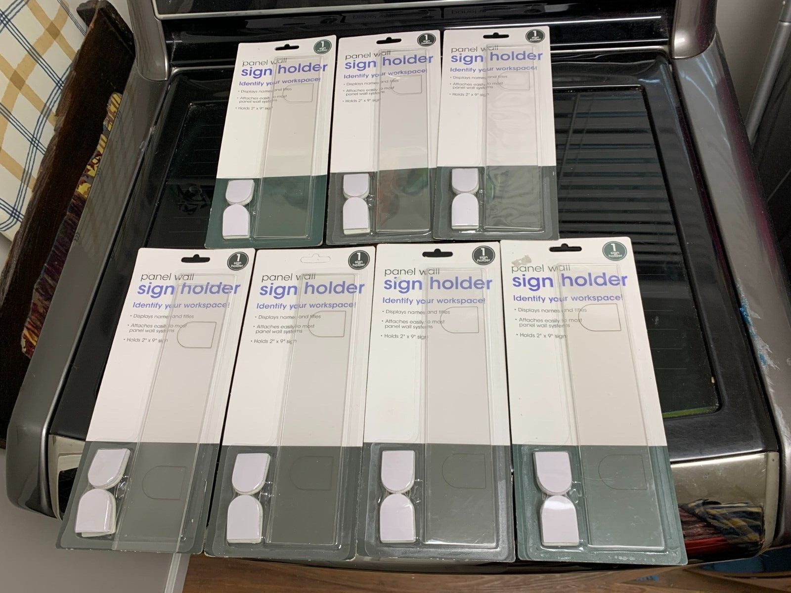 7 pack lot  Advantus 9" x 2" Panel Wall Sign Holder Clear Acrylic #75318