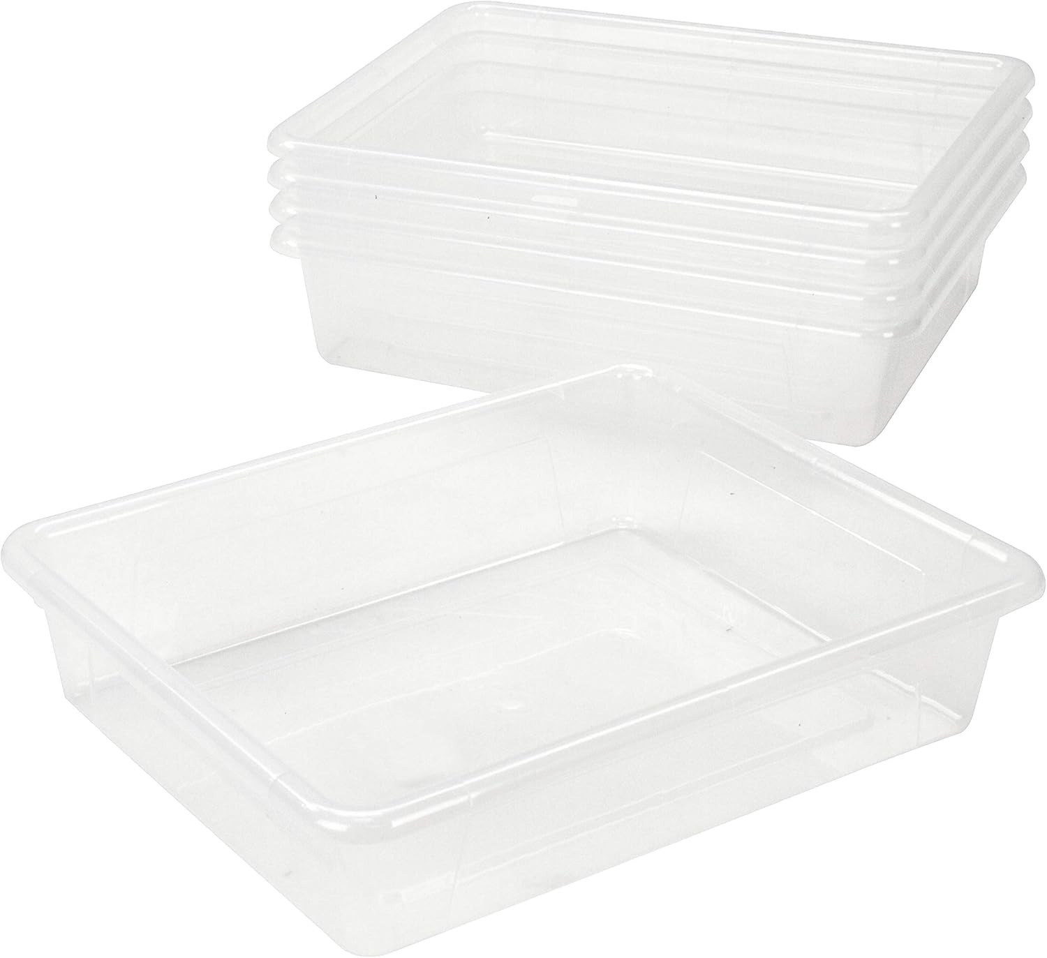 Letter Size Flat Storage Tray – Organizer Bin for Classroom, Office and Home, Cl