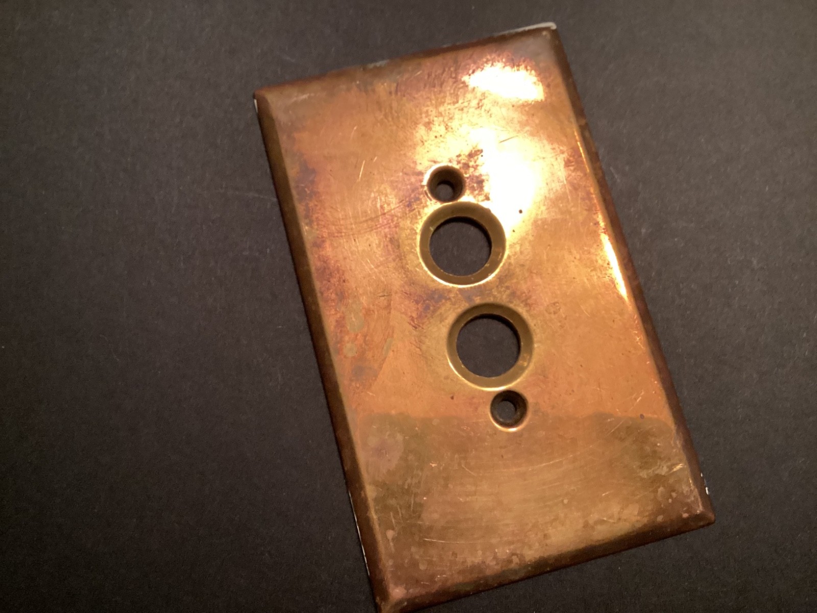 Vintage Push Button Light Switch Wall Plate Covers Rectangle Brass Hardware