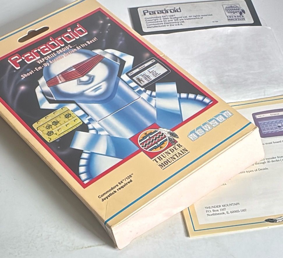 Paradroid Commodore 64 128 Thunder Mountain Boxed Complete Vintage Game 1985