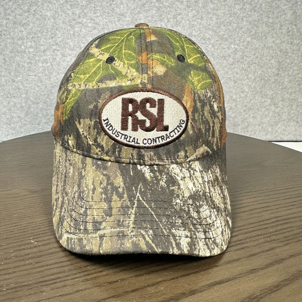 RSL Industrial Contracting Camo Hunting Cap Hat Strap Back Adjustable Camouflage
