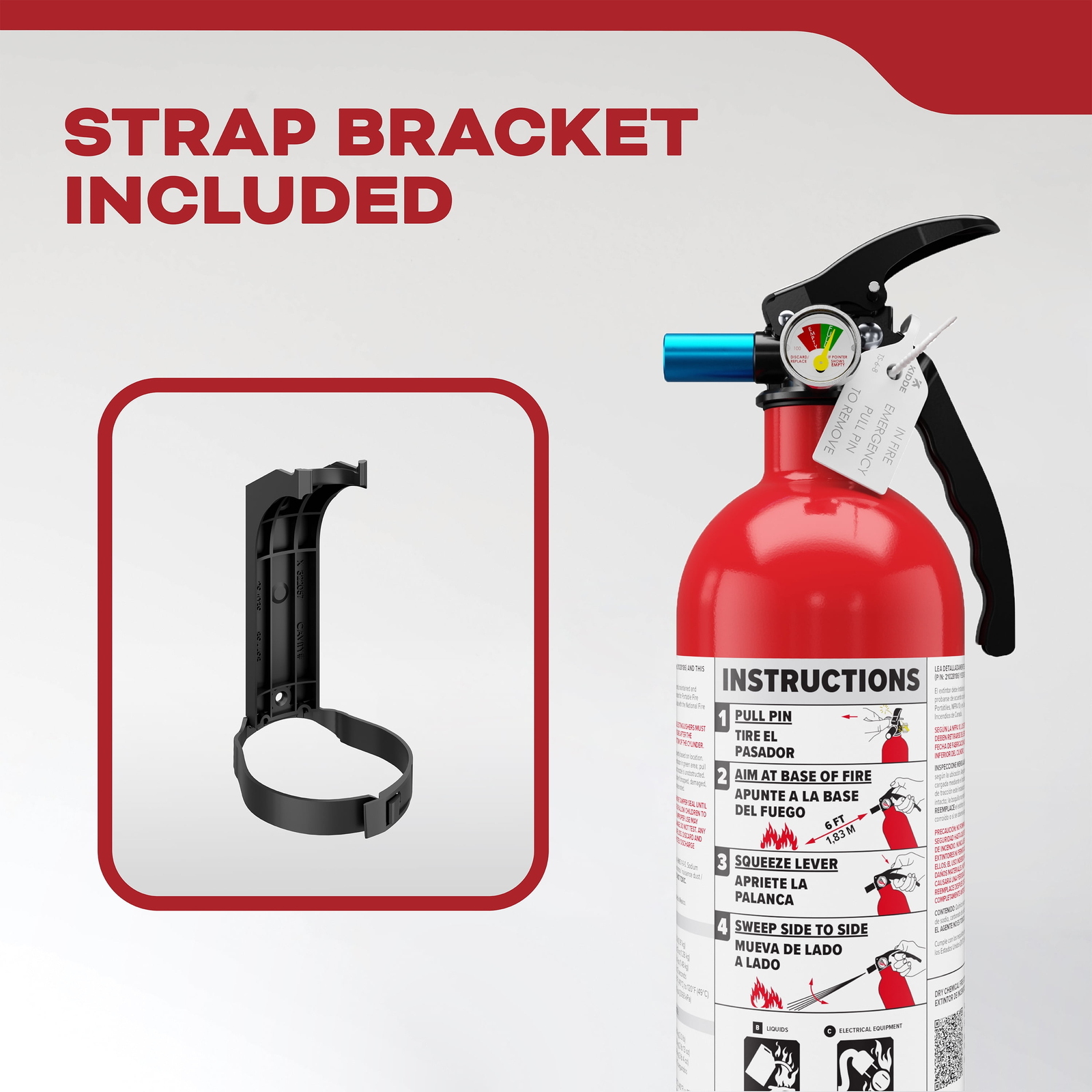 Kidde Auto Fire Extinguishers, Metal Red, 3.15 lb