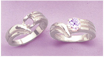 6mm Round Fancy Ladies Fashion Stering Silver Pre-Notched Ring Setting Sz 7
