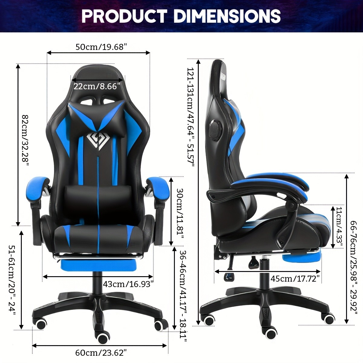 LED Gaming Chair, Big & Tall Video Game Chair With Wireless Speakers And