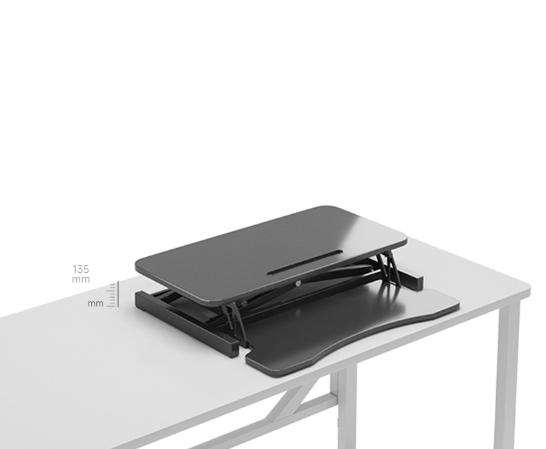 32 Inch Height Adjustable Sit Stand Desk Converter Riser Black