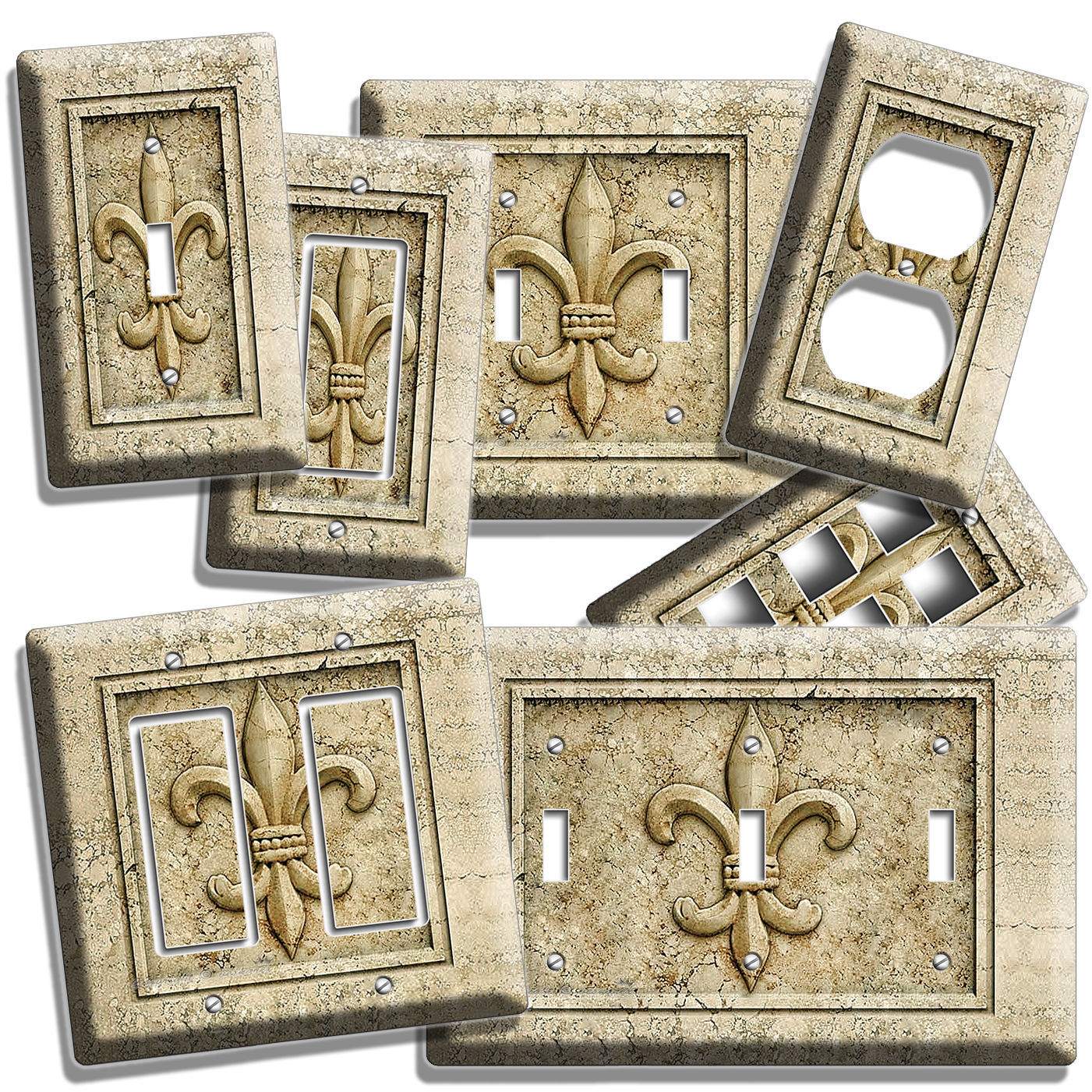 FLEUR DE LIS MEDICI ROYAL CROWN FLOWER LIGHT SWITCH OUTLET WALL PLATE ROOM DECOR