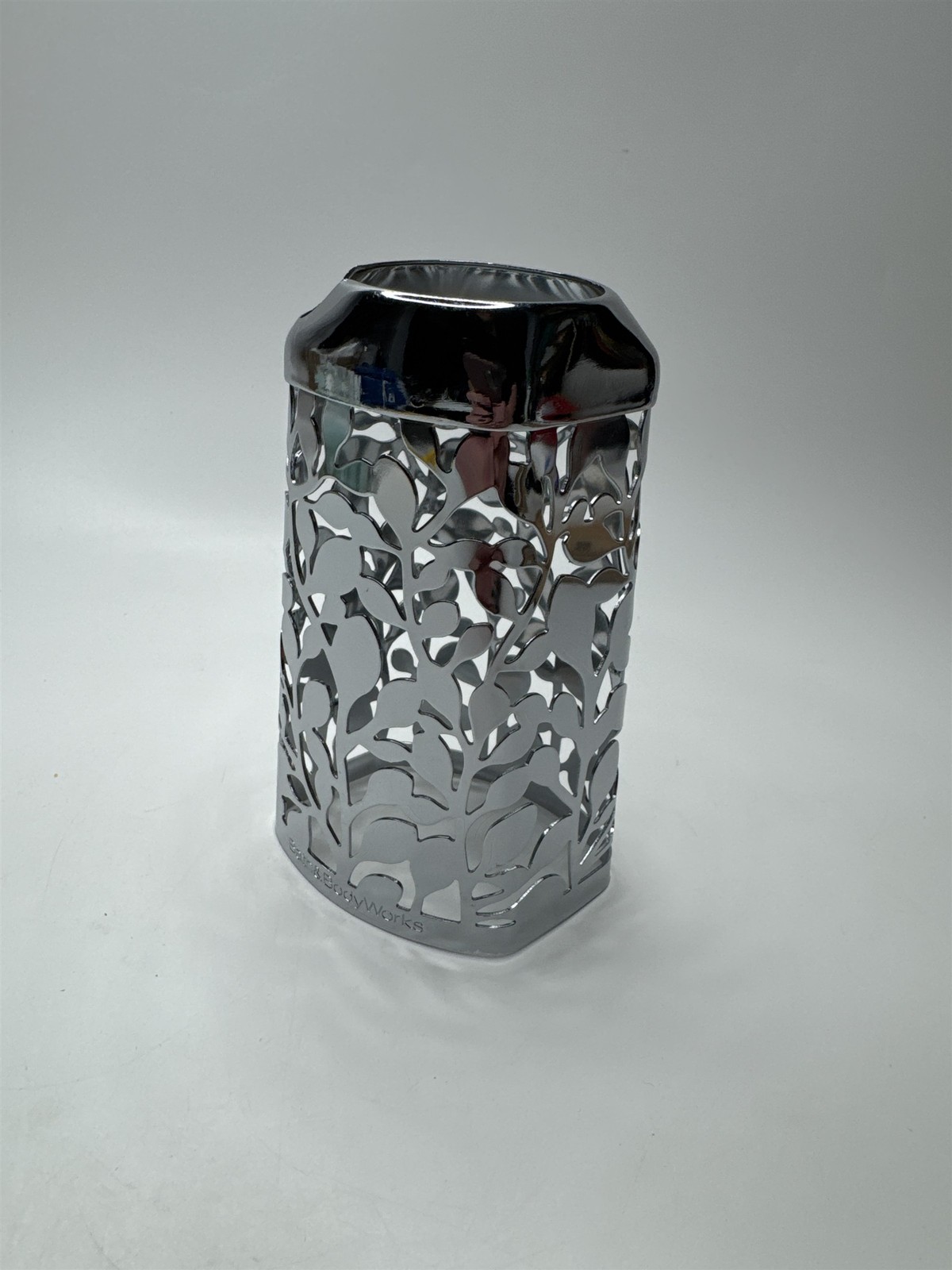 Silver Toned Floral Hand Soap Cover Bath & Body Works