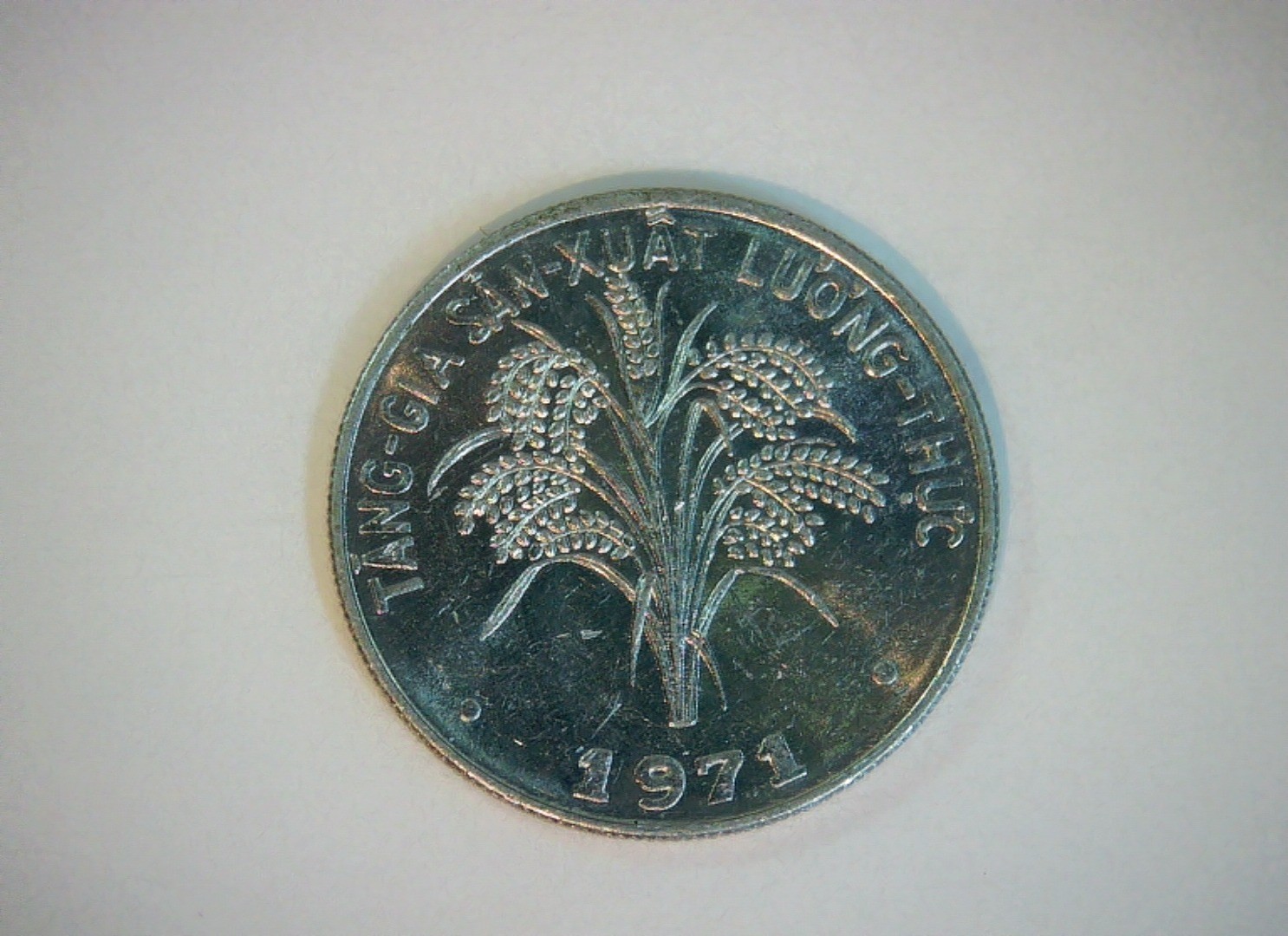Vietnam 1971 1 Dong Vietnam 1 Dong (rice plant type) Coin