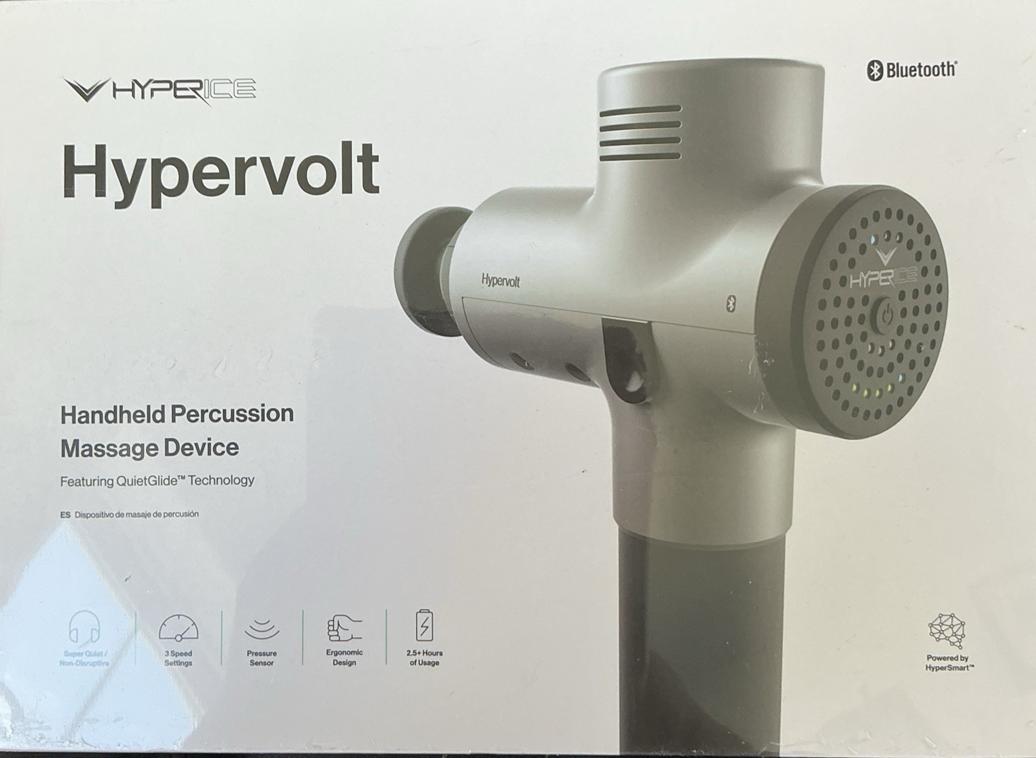 HyperIce-Hypervolt BT Bluetooth Percussion Massage Device-Silver