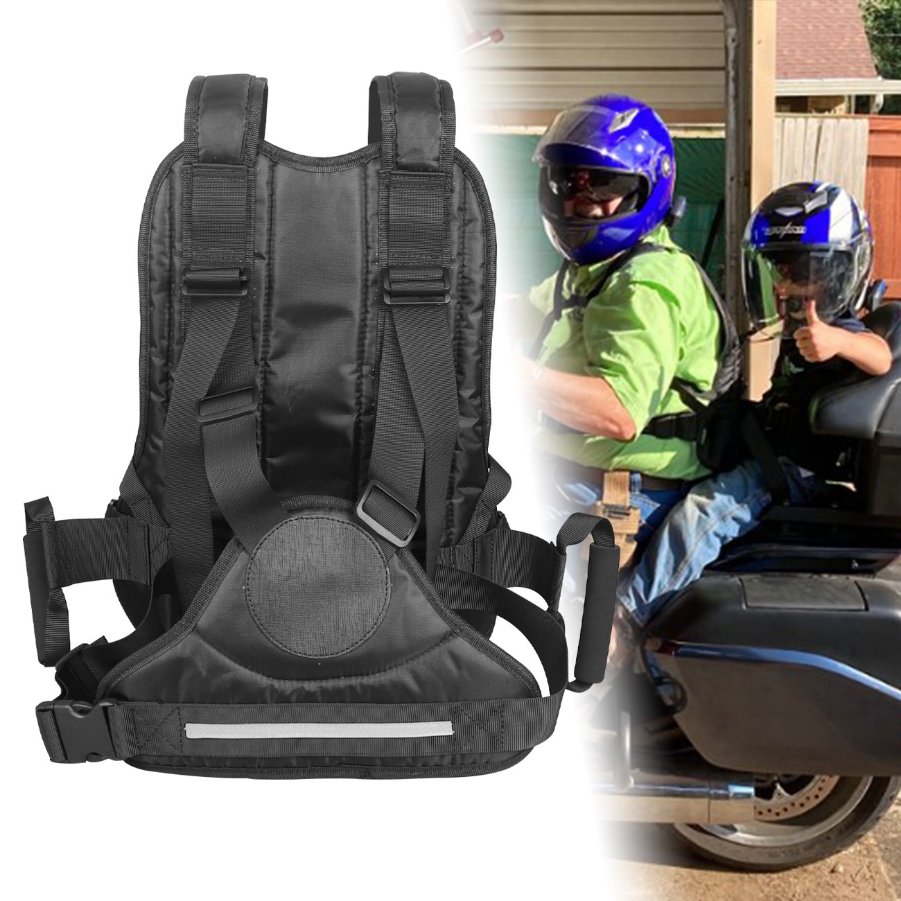 Children's Motorcycle Safety Harness Bike Front Back Seat Strap Belt Adjustable