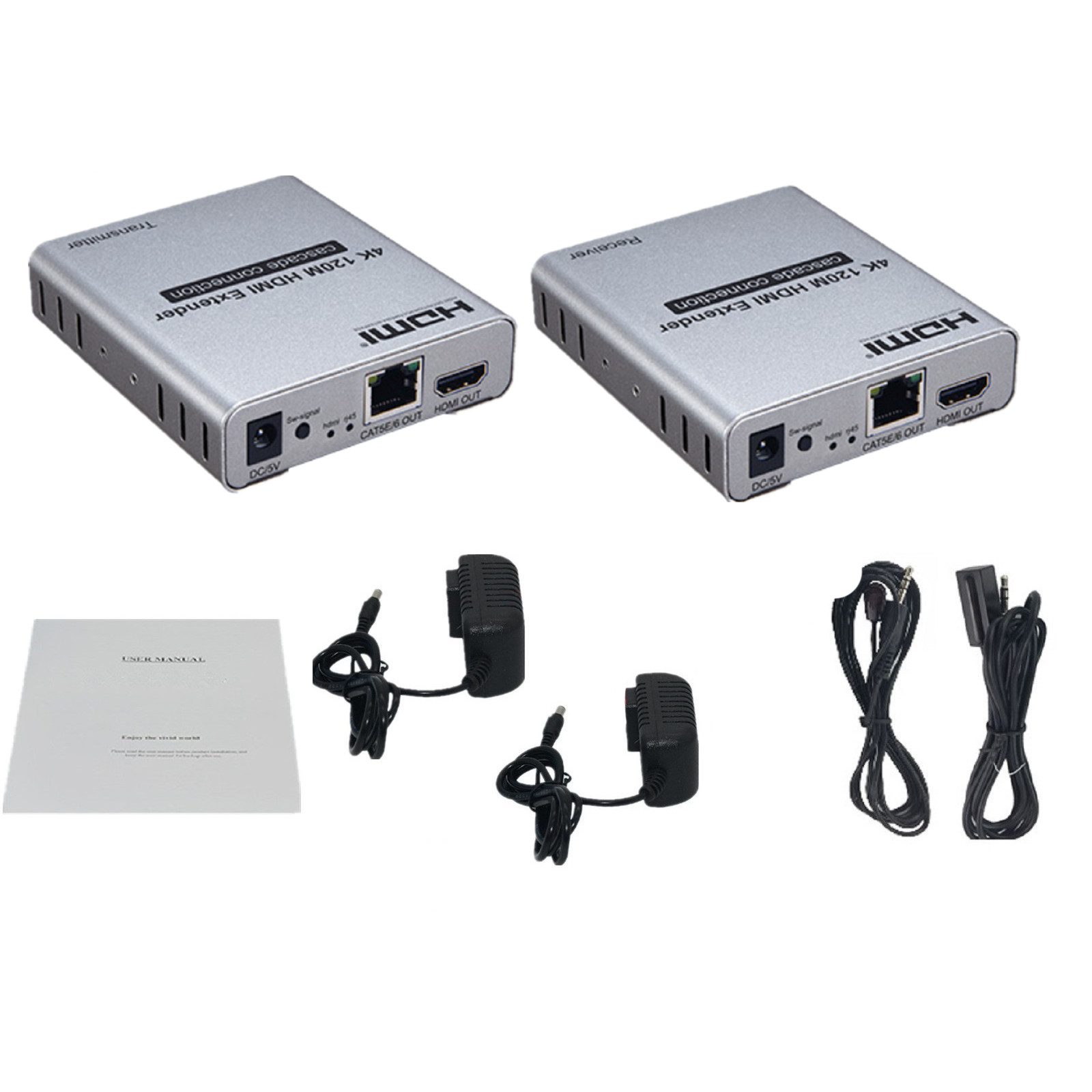 NEW HDMI 393ft/120m Extender over Cat 5e/6 Ethernet Converter Splitter 4k 1080p