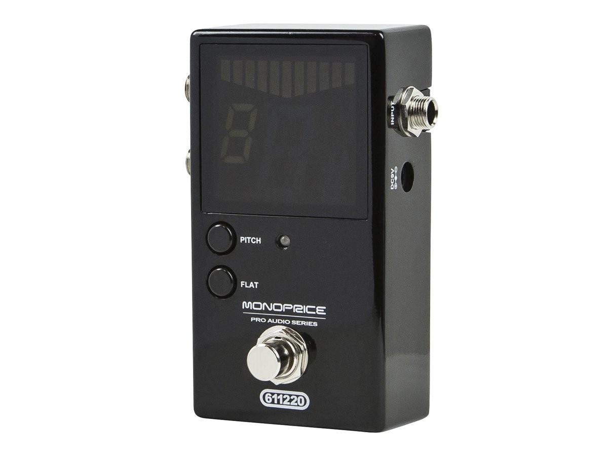 Monoprice Chromatic Pedal Tuner - Black, Normal & True-Bypass Outputs, Black
