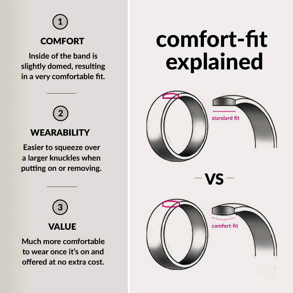 Free personalized Tungsten Carbide 6mm Brushed Center Shiny Beveled Ring