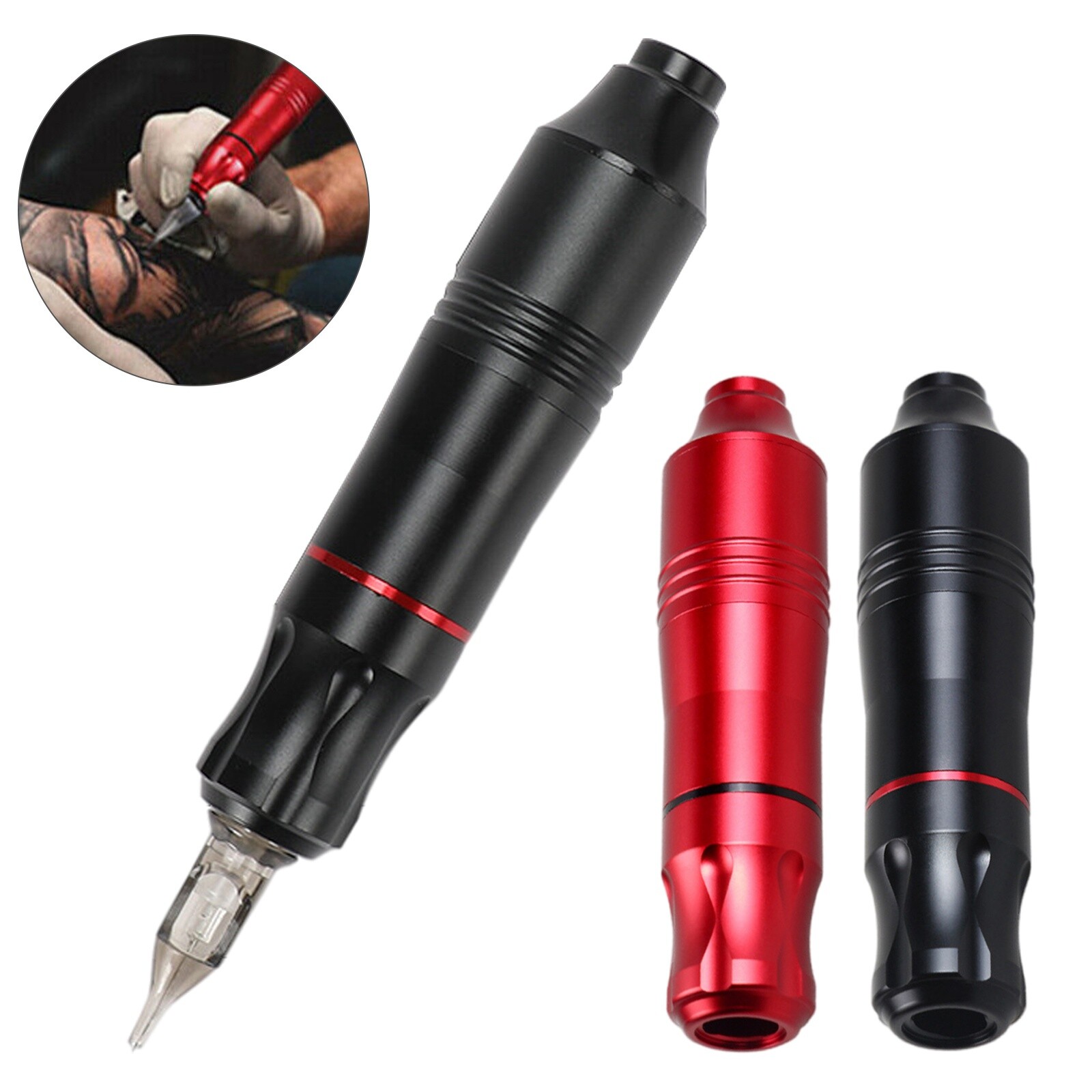 Rotary Tattoo Gun Portable Motor Tattoo Machine Pen with Cartridge Tattoo Needle