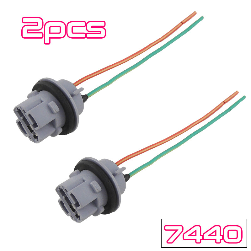 2x 7440 992 Female Socket Wire Harness Daytime Running Light DRL Bulb Connector