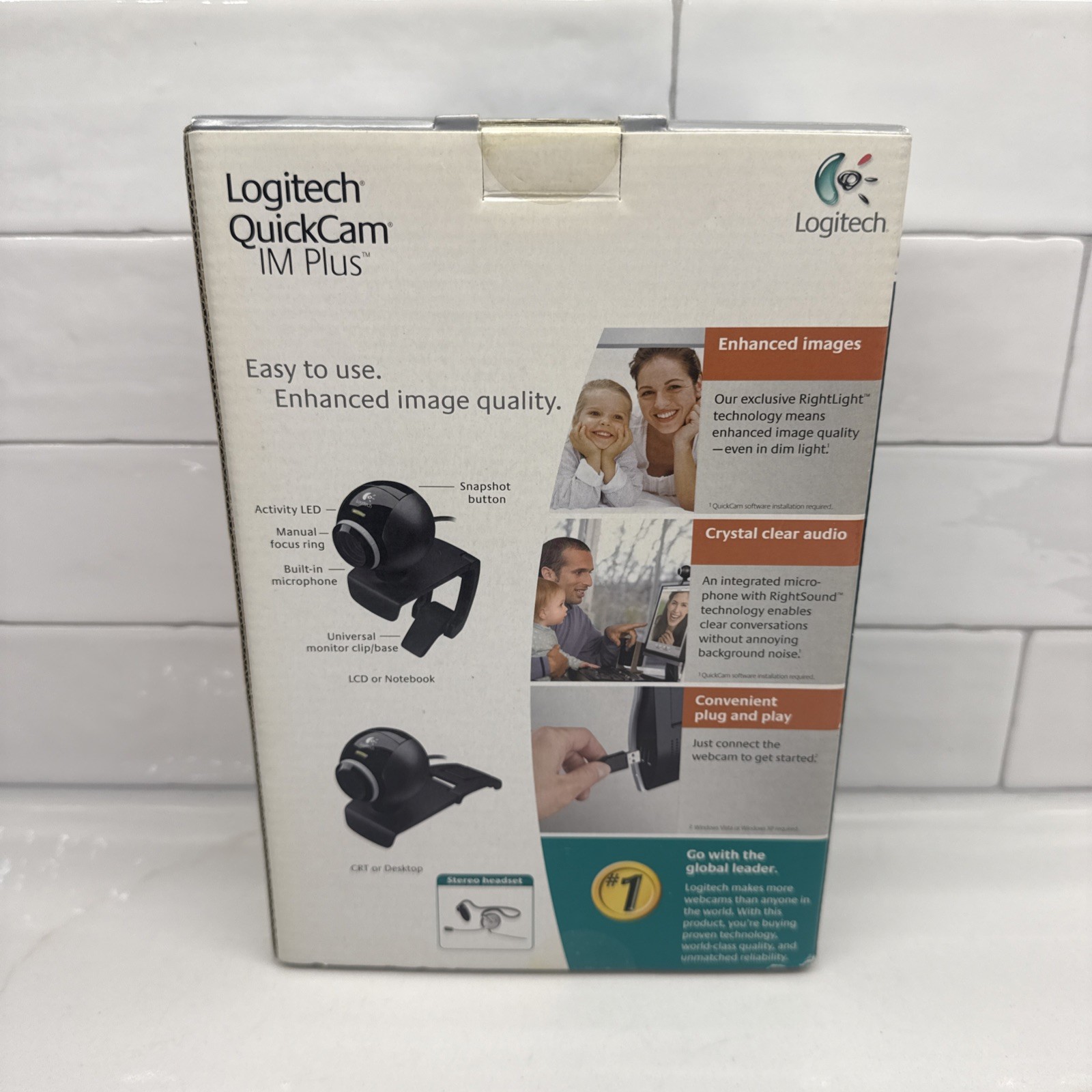 LOGITECH Quick Cam IM PLUS WEBCAM with headset - New