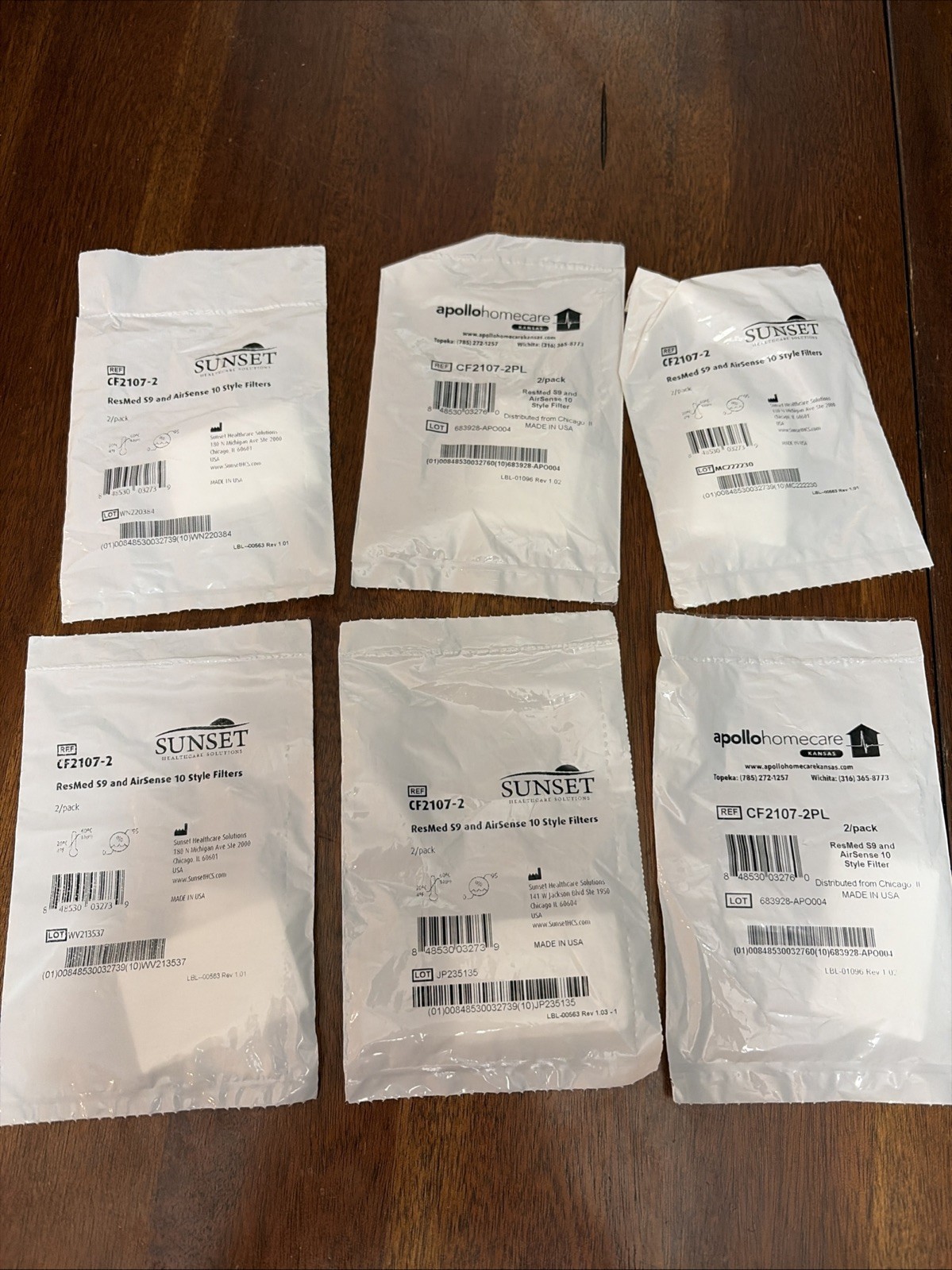 Sunset CF2107-2 CPAP Filters ResMed AirSense 10 S9 Disposable Unopened 12 Total