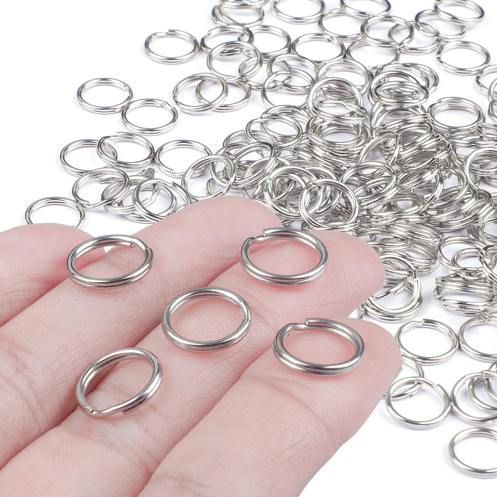 100 Pack 1/2 Inch Split Key Rings Mini Jump Rings Dog Tag Ring with Double Lo...