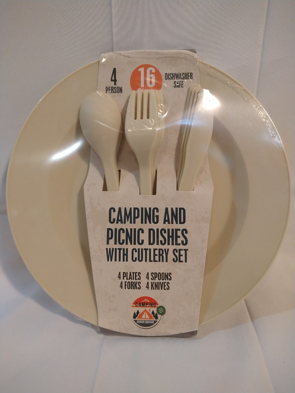 Camping / Picnic 4 Person 16pc Dish Set Plates&Cutlery