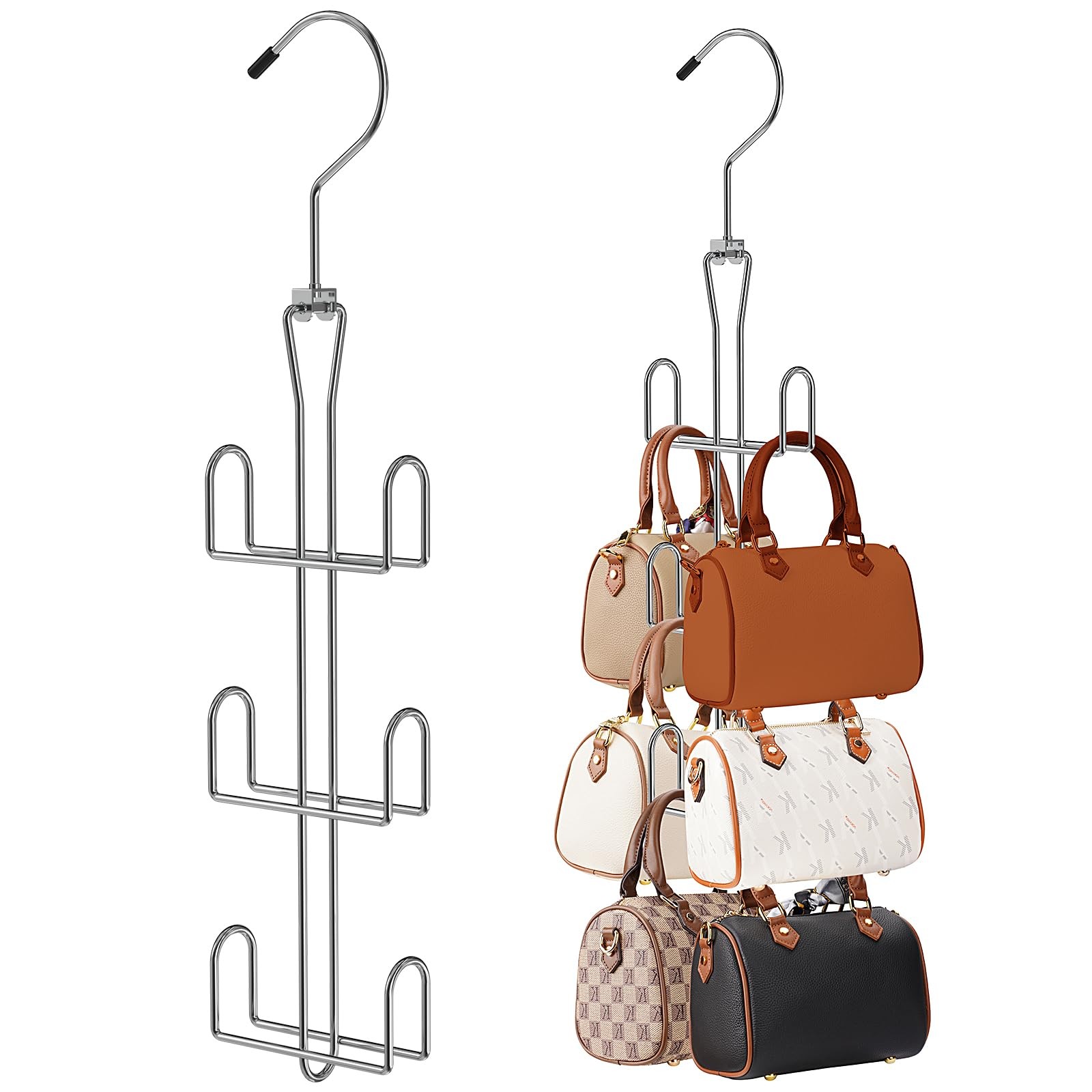 Ulimart Purse Hanger 2 Pack,Purse Organizer for Closet,Rotatable Metal Bag Or...