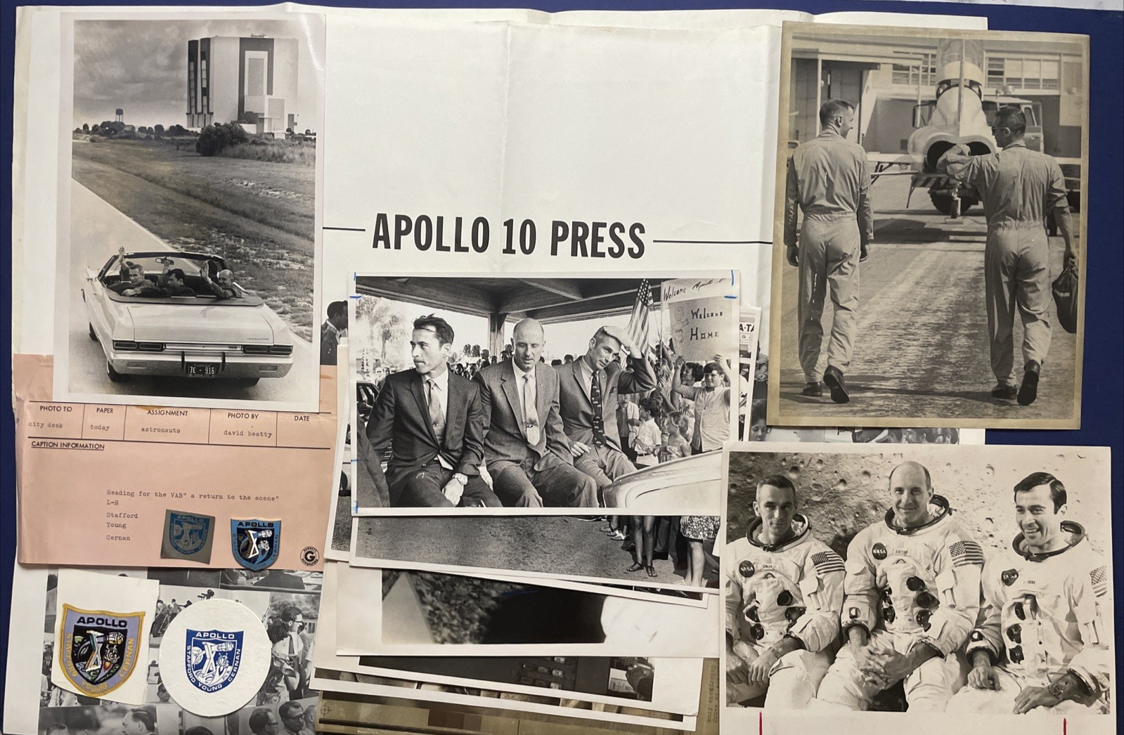 Vintage NASA Space Collectible Lot  Apollo 10 Stickers12 PhotosPress Pos G2U