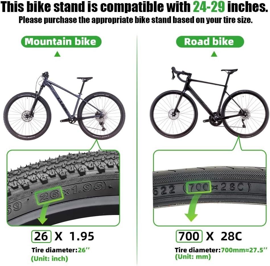 Sturdy Height Adjustable Bicycle Kickstand with Non-Slip Rubber Foot - 26''-29''