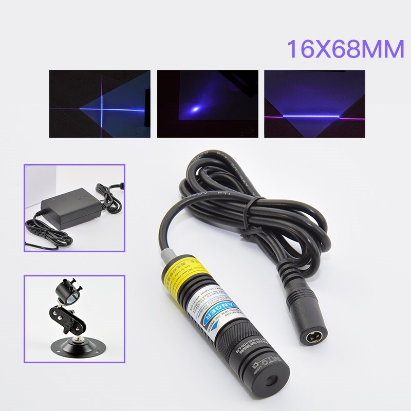 300mW 405nm Focusable Violet/Blue Laser Diode Module Head 16mm 5V Adapter