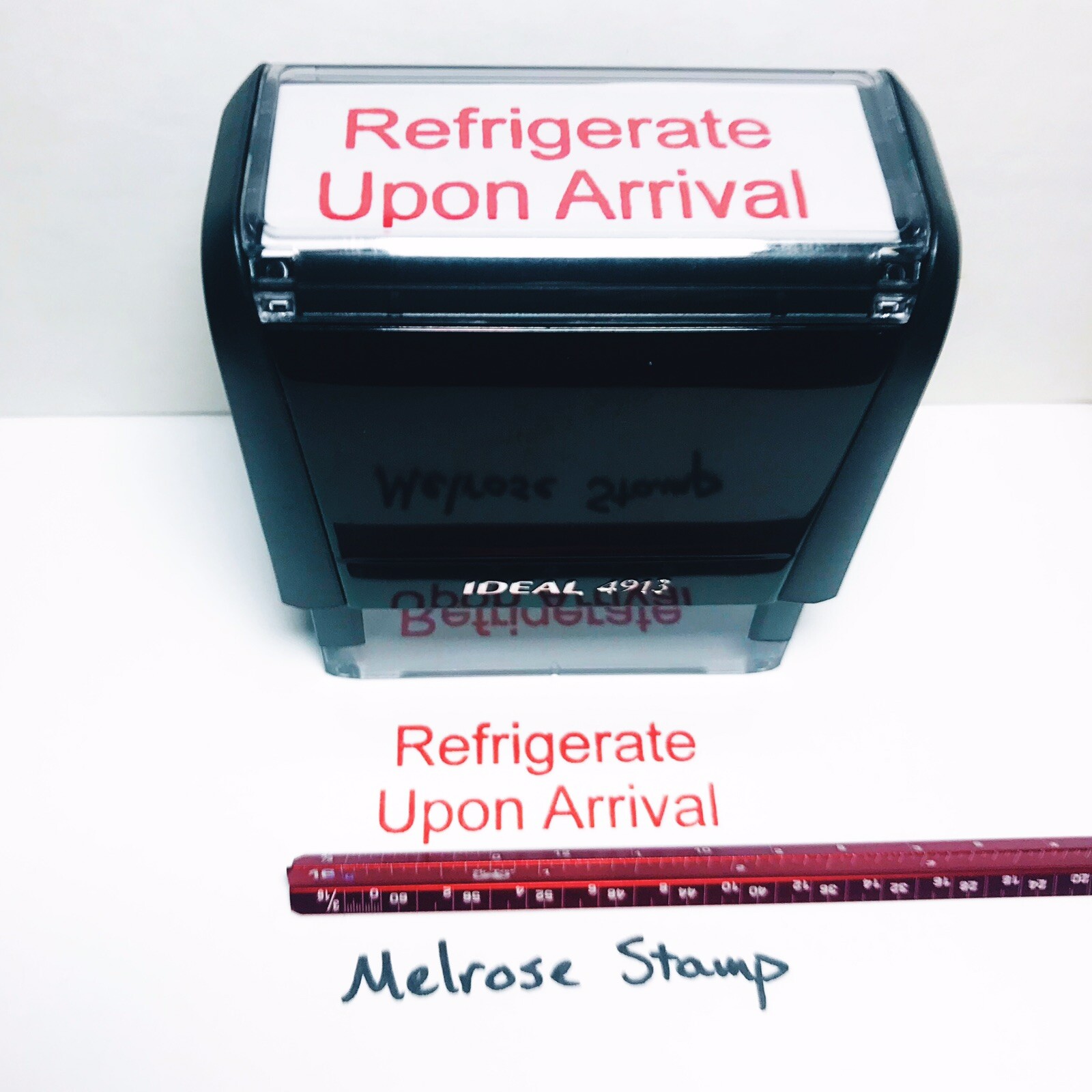 Refrigerate Upon Arrival Rubber Stamp Red Ink Ideal 4913