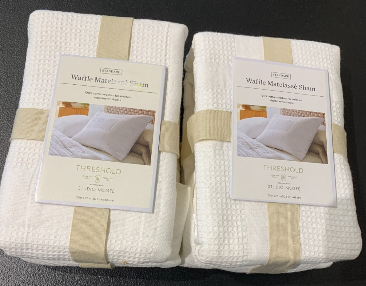 1PC New Threshold designed with Studio McGee White Waffle Matelasse Quilt Sham