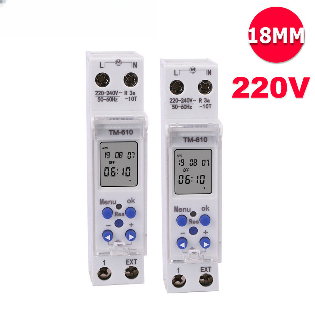 TM610 Smart Dual Circuit Timer Switch on for din Rail with Digital LCD Screen