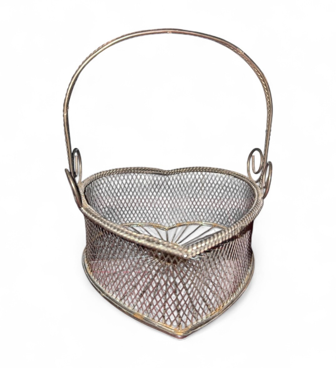 Heart Shape Metal Basket 7.25" Tall X 6" At Widest