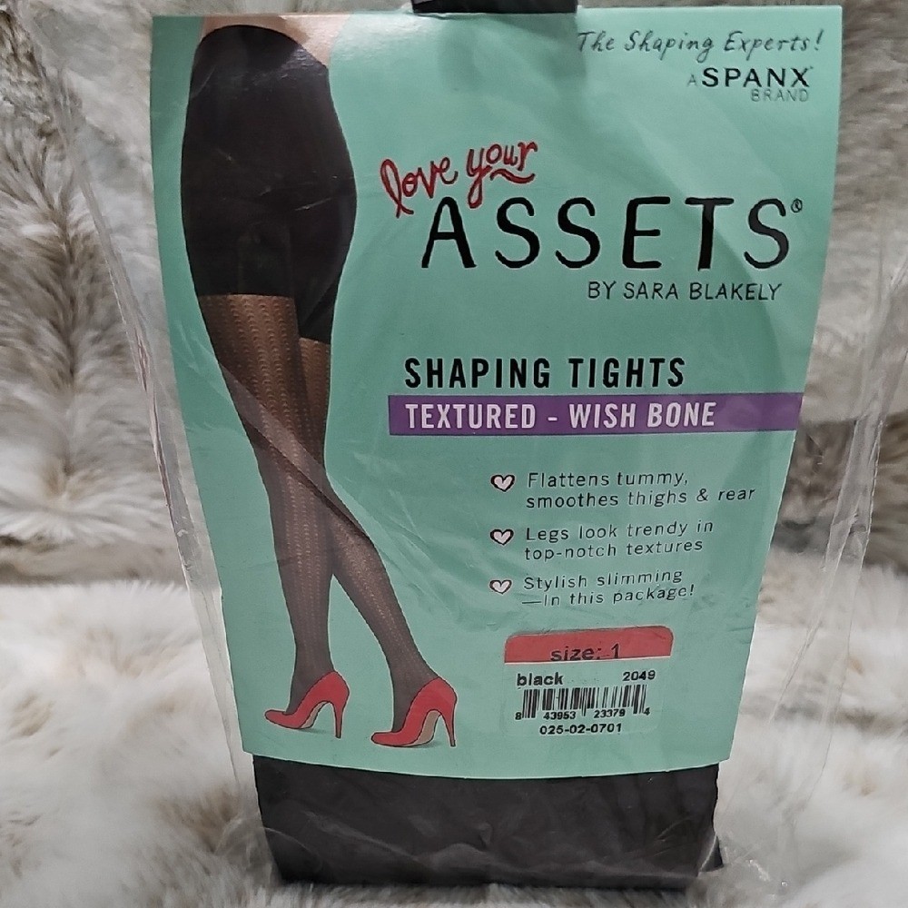 SPANX Black Textured Shaping Tights Size 1