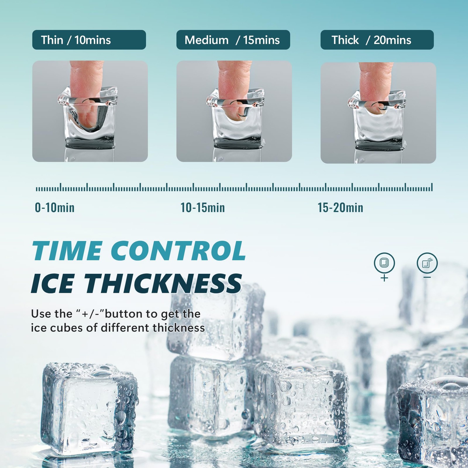 Ice Cube Maker Machine Countertop, 2 Ways to Add Water, 45Lbs/Day 24 Pcs Read...