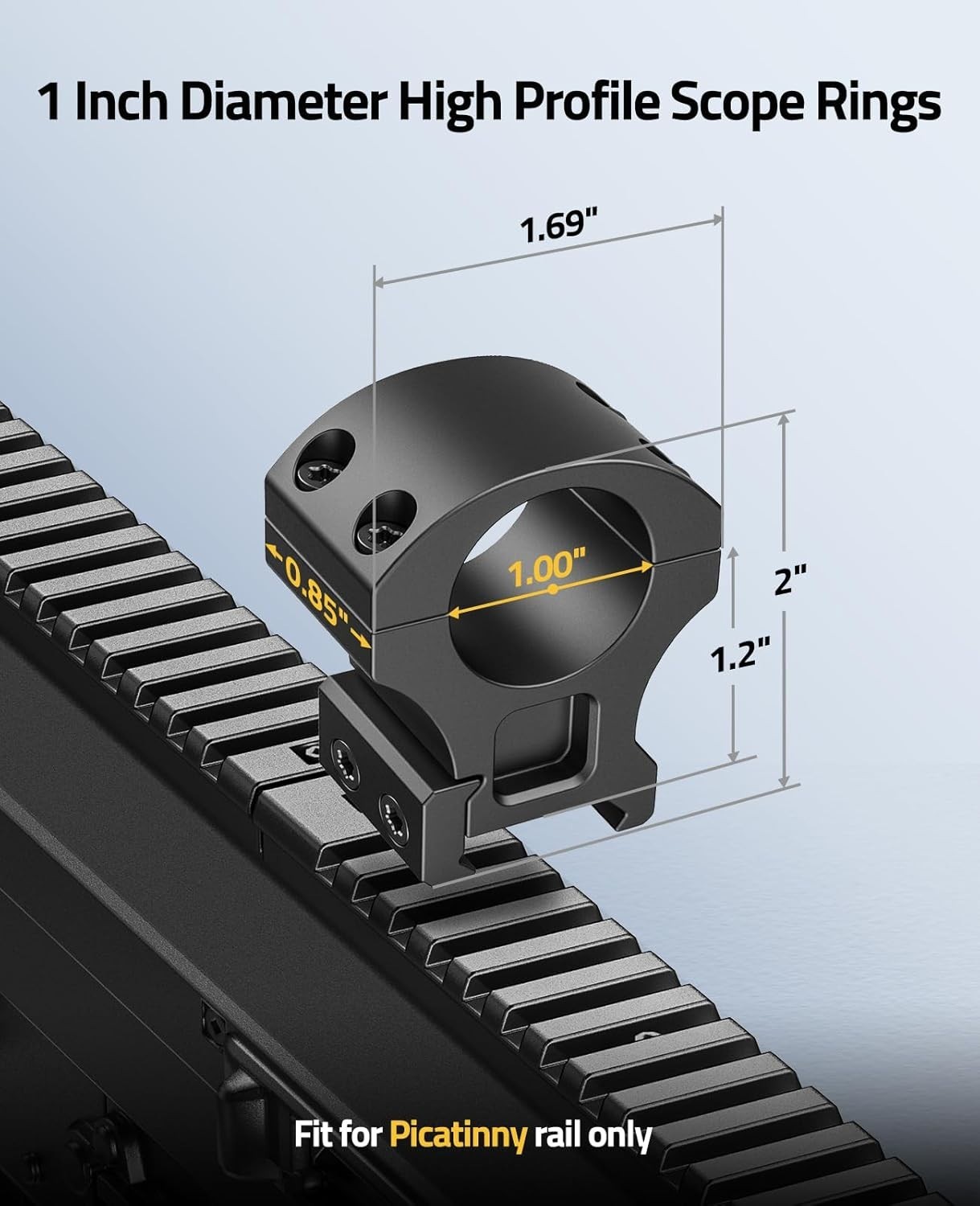 Precision 1 Inch Scope Rings Scope Mount - 2 Pieces
