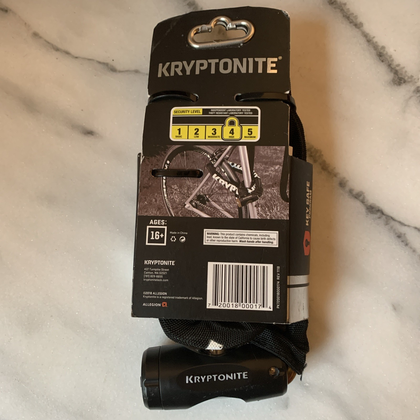 Kryptonite 8mm Chain Bicycle, Motorcycle, Scooter Lock, Chain Length: 3'