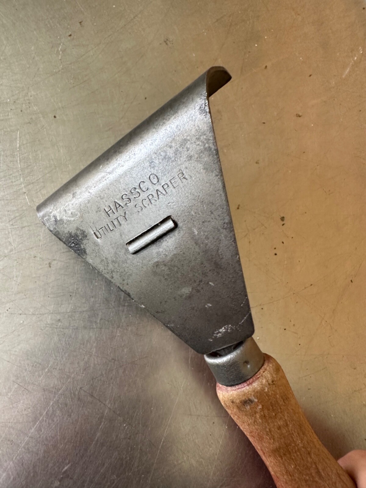 Vintage Hassco Scraper Knife Wood Handle #29