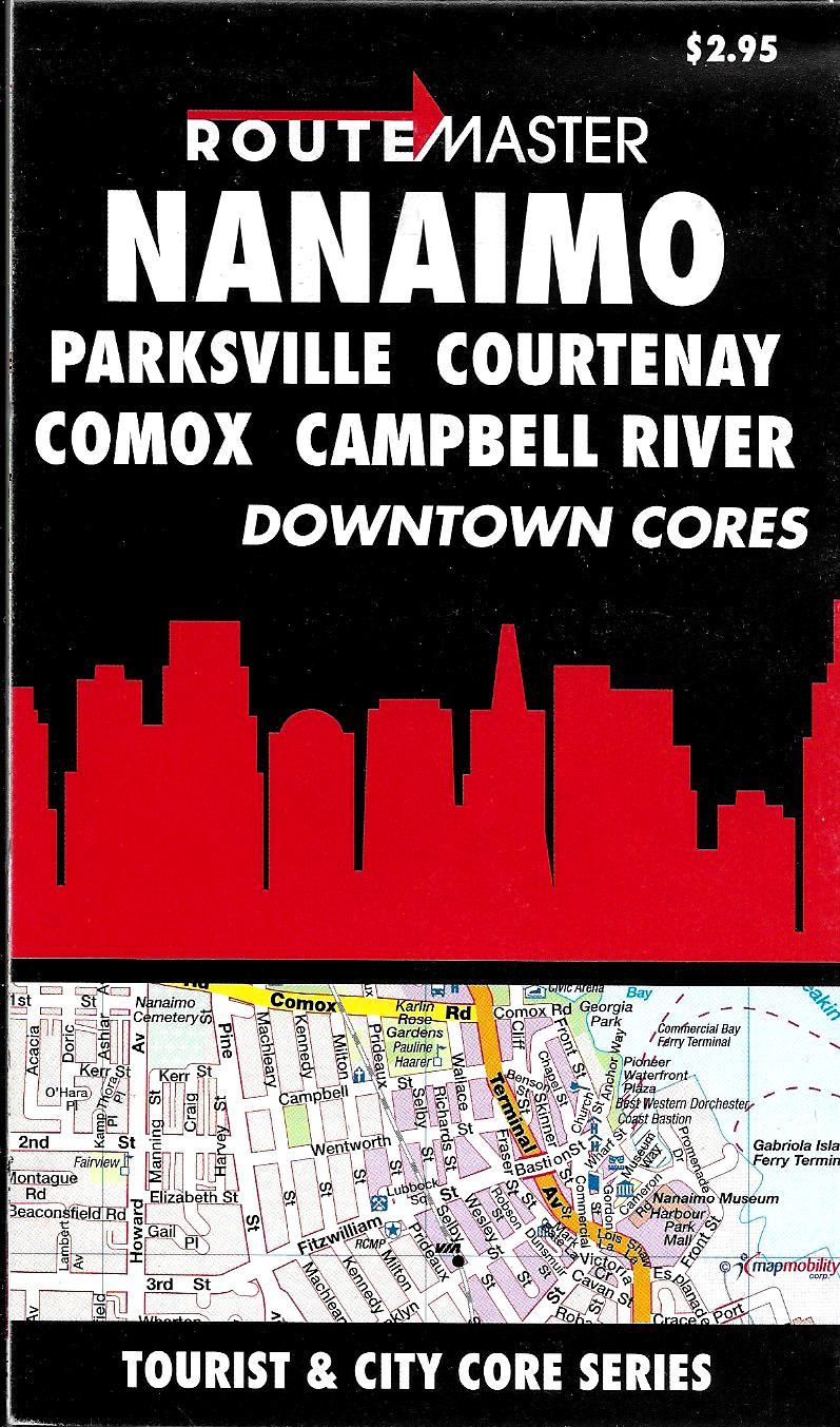 Map of Nanaimo, Parksville, Coutrenay, Comox, & Campbell Rivers, Canada, by Rout