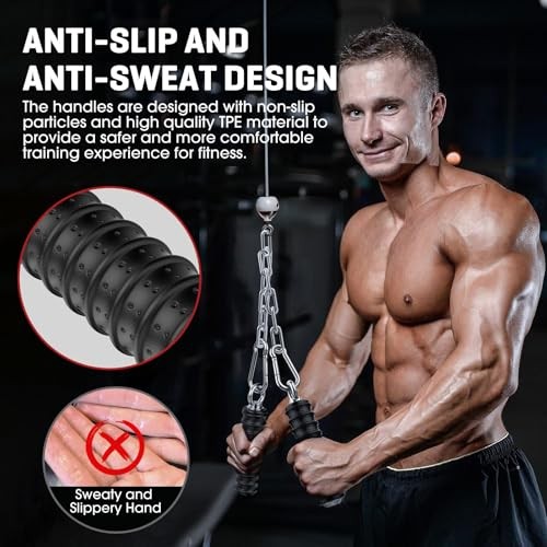LAT Pulldown Bar Attachments for Pulley Cable Black-1pc( Single Handle)