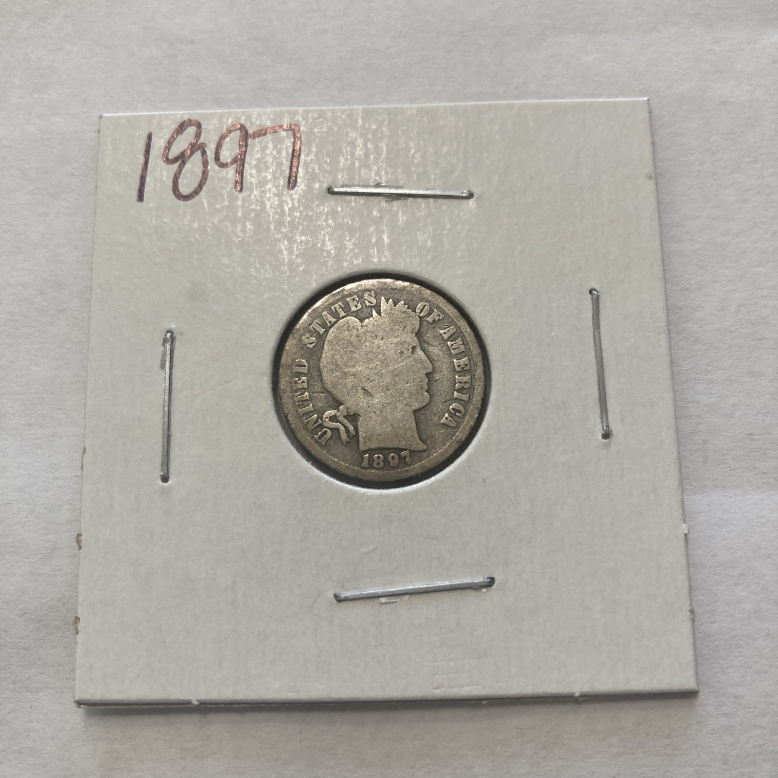 1897 P Barber 90% Silver Dime 10c US Coin