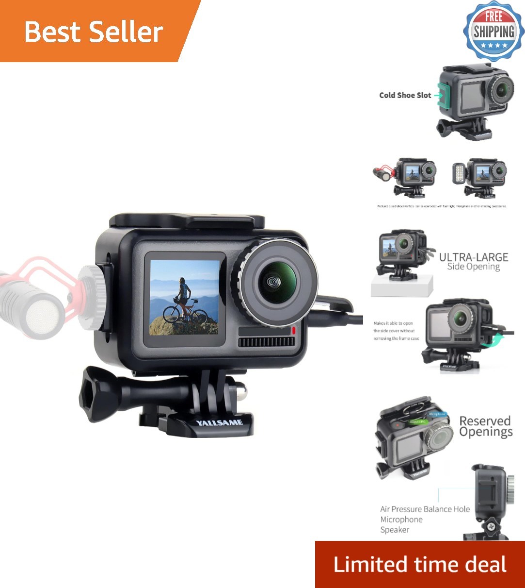 Essential Accessories Kit: Protective Frame Case for DJI Osmo Action 1 Camera
