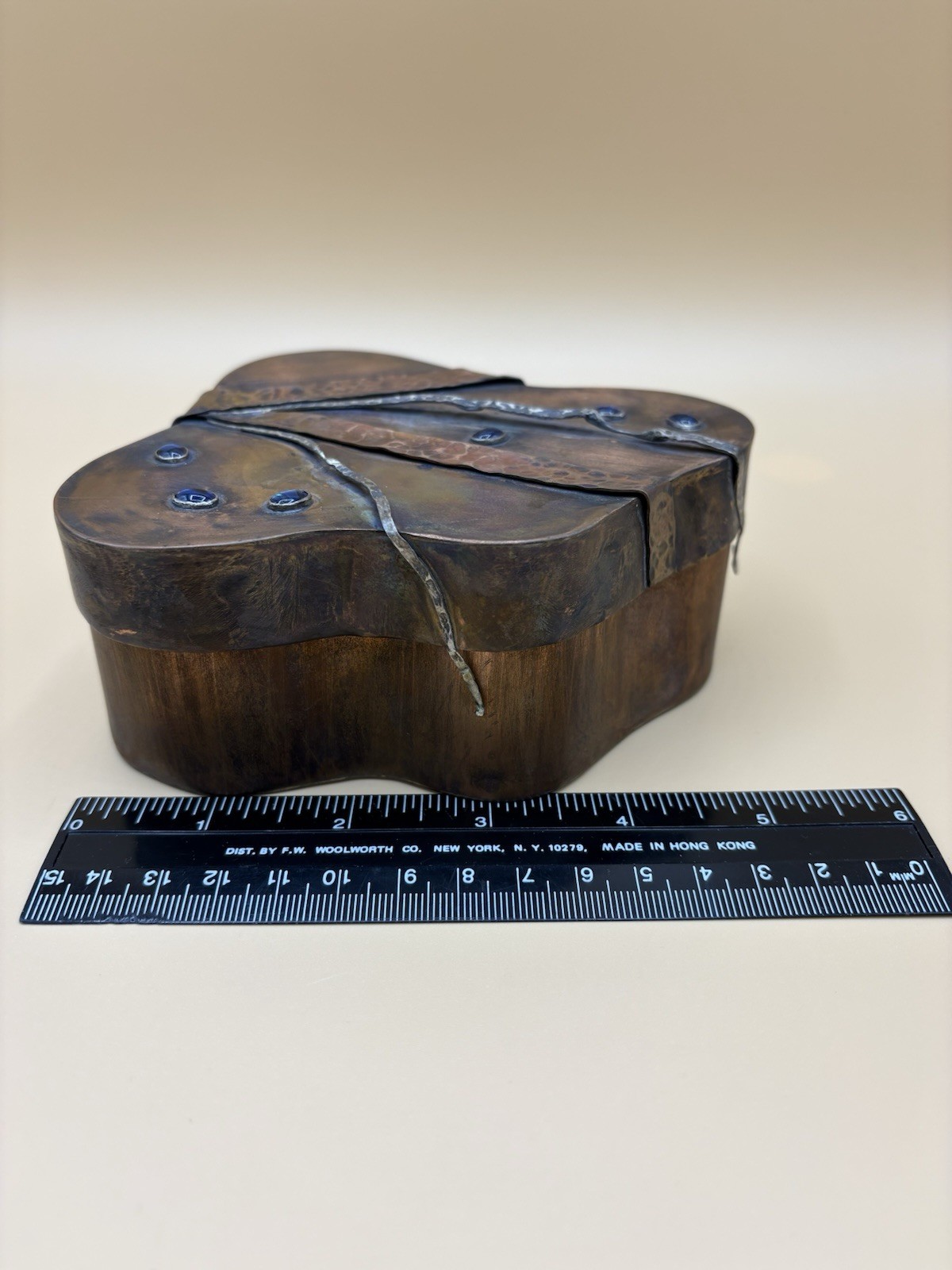 Hand Crafted Lidded Copper Box, Amoeba Shape
