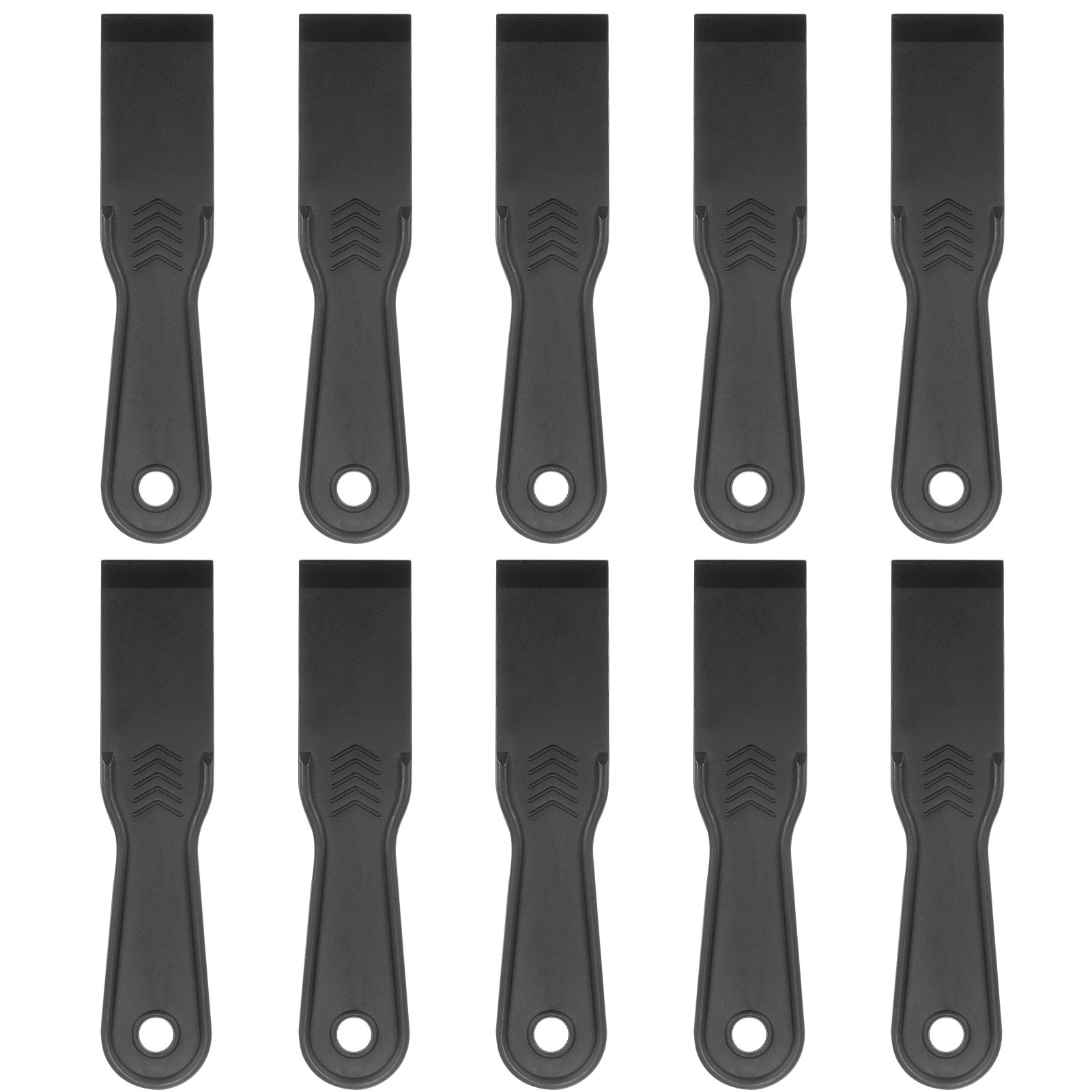 10pack Putty Scraper 1.5" Width 6mm Thin Flexible Plastic Putty Knife Black