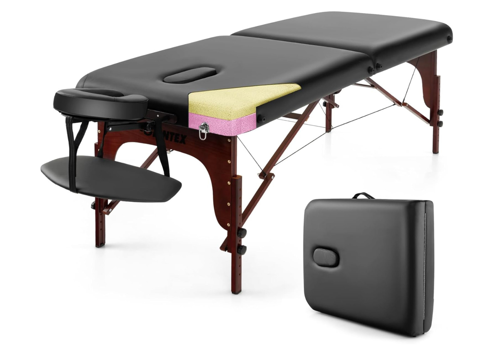 Portable Massage Table 84 Inch, Folding Lash Bed with Premium Foam & Beech Wood